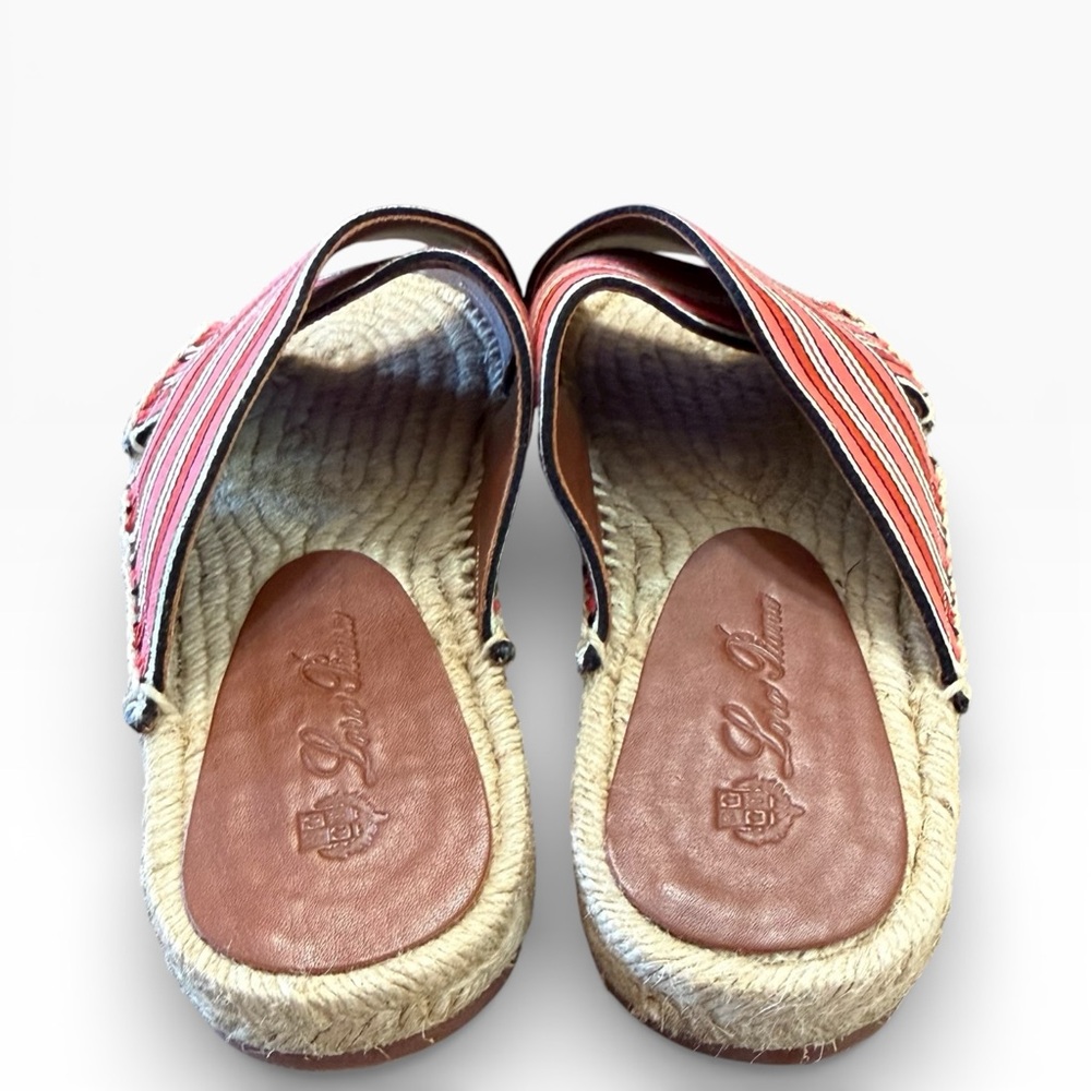 Loro Piana Crossover Red Suitcase Striped Canvas Espadrilles Sandals EU 37 US 7 - Picture 3 of 13